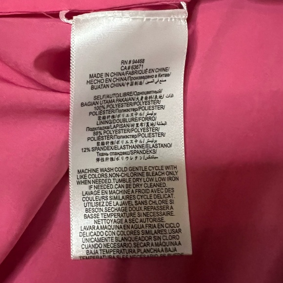 BCBG MAXAZRIA HOT PINK HI LOW ASYMMETRICAL MIDI DRESS SIZE MEDIUM - Picture 5 of 5